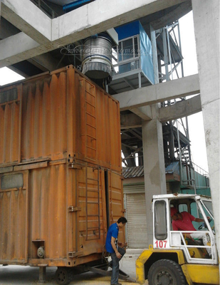 Tubes télescopiques de remplissage de poudre pour le chargement et le déchargement de conteneurs à propulsion électrique